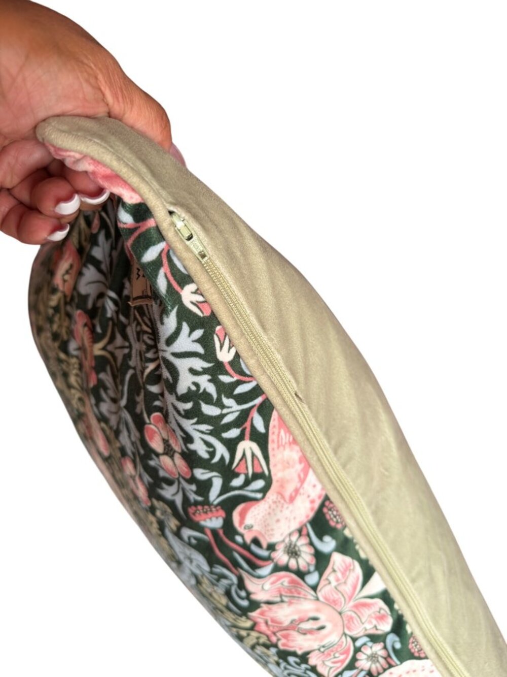 William Morris Strawberry Thief Decorative Throw Pillow 18x18 Inches With Floral - Picture 7 of 7